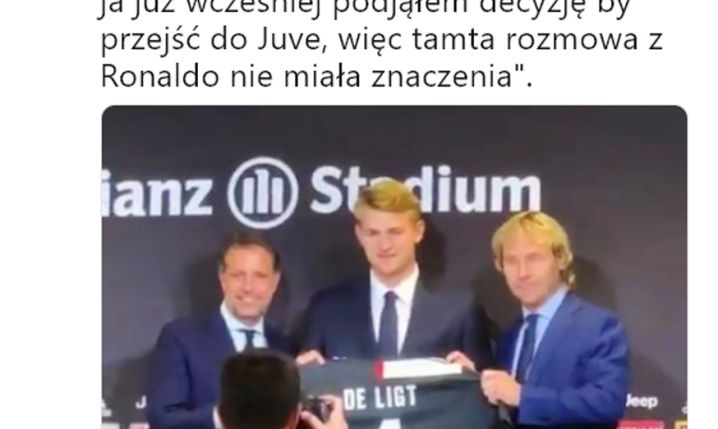 De Ligt nt. rozmowy z Ronaldo przed transferem do Juve